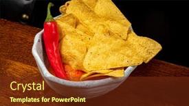  Presentation with snack - Theme consisting of snack-for-party-chips-nachos background and a tawny brown colored foreground