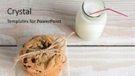  Presentation with chocolate chip cookie - Amazing presentation theme having snack of chocolate chip cookie backdrop and a light gray colored foreground