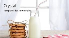  Presentation with chocolate chip cookies - PPT theme featuring snack of chocolate chip cookies background and a white colored foreground