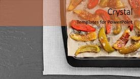  Presentation with parchment - PPT layouts featuring snack of pepper on tray with parchment top view background and a red colored foreground