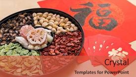  Presentation with mean - Presentation having snack tray with red packet background and a red colored foreground