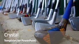  Presentation with sports golf - Presentation theme consisting of snackbar - row of many used old background and a gray colored foreground