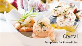  Presentation with tapas - Cool new presentation theme with snackbar - spanish tapas with seafood backdrop and a coral colored foreground