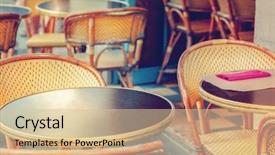  Presentation with cafe - Presentation theme having snackbar - street cafe background and a lemonade colored foreground