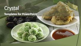  Presentation with snacks - Cool new presentation theme with snacks for the buka puasa backdrop and a tawny brown colored foreground