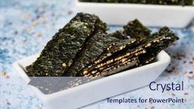  Presentation with seaweed - Colorful PPT layouts enhanced with snacks made with seaweed backdrop and a lemonade colored foreground