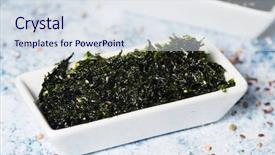  Presentation with snacks - Amazing PPT layouts having snacks made with seaweed backdrop and a sky blue colored foreground