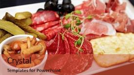  Presentation with vodka - PPT theme having wooden frame in beautiful woman hand mountains in the background background and a light gray colored foreground