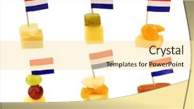  Presentation with snacks - Cool new PPT theme with snacks with dutch flag toothpick backdrop and a blonde colored foreground