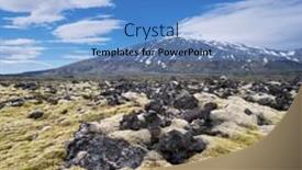  Presentation with volcano - Beautiful slide set featuring snaefellsjokull-glacier-capped-volcano backdrop and a teal colored foreground