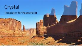  Presentation with arches national park - Beautiful PPT theme featuring  backdrop and a  colored foreground