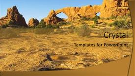  Presentation with arches national park - Colorful PPT theme enhanced with  backdrop and a  colored foreground