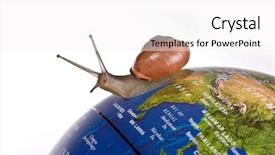  Presentation with world travel - PPT layouts consisting of snail travelling around the world background and a white colored foreground