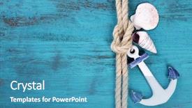  Presentation with marine - Audience pleasing presentation design consisting of snails beach - marine knot on wooden background backdrop and a teal colored foreground