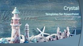  Presentation with marine life - Slide deck with snails beach - marine life decoration on blue background and a ocean colored foreground