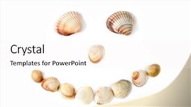 Presentation with shells - Colorful presentation theme enhanced with snails river - smile from various color shells backdrop and a  colored foreground