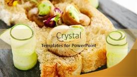  Presentation with haute cuisine - PPT layouts enhanced with snails-with-garlic-and-cheese background and a yellow colored foreground