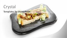  Presentation with haute cuisine - PPT layouts having snails-with-garlic-and-cheese background and a white colored foreground