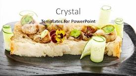  Presentation with haute cuisine - Slide deck having snails-with-garlic-and-cheese background and a white colored foreground