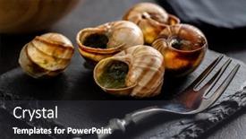  Presentation with cutting board - PPT theme having snails-with-parsley-butter-bourgogne background and a  colored foreground