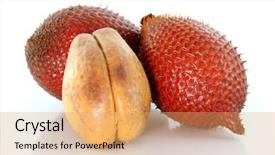 Presentation with tropical fruit - Presentation theme featuring snake fruit also called salak background and a coral colored foreground