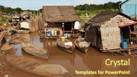  Presentation with cambodia - Slide deck with snake ship - tonle sap lake cambodia background and a tawny brown colored foreground
