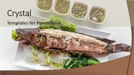  Presentation with fish grill there are fish - Cool new presentation with snakehead - grilled fish with vegetable backdrop and a  colored foreground