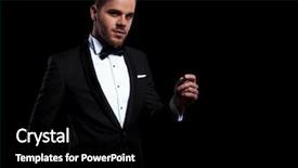  Presentation with elegant colorful animated - Amazing PPT theme having snap - young elegant man snapping his backdrop and a black colored foreground