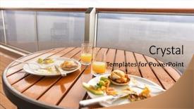  Presentation with food meals - Cool new theme with snapshots - cruise ship room balcony breakfast backdrop and a coral colored foreground