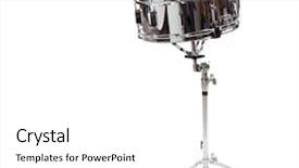  Presentation with drum - Slide set with snare drum with drumsticks background and a white colored foreground