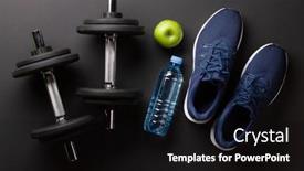  Presentation with food sport - Cool new presentation with sneakers-food-and-dumbbells-sport backdrop and a black colored foreground