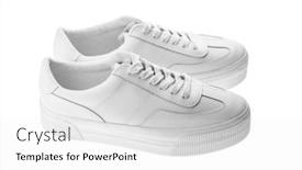  Presentation with sneakers - Cool new slide deck with sneakers-isolated-on-white-background backdrop and a white colored foreground