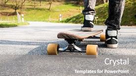  Presentation with hill road - PPT layouts enhanced with sneakers on a road background and a gray colored foreground