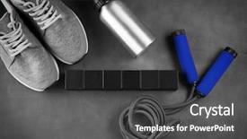  Presentation with sneakers - Colorful theme enhanced with sneakers skipping rope and cubes backdrop and a dark gray colored foreground