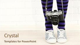  Presentation with sneakers - Cool new theme with sneakers with retro photo camera backdrop and a cream colored foreground