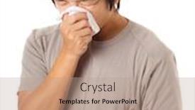  Presentation with sneezing - Presentation with sneezing asian man background and a coral colored foreground