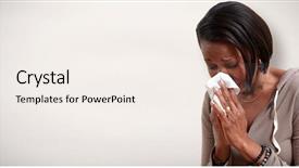  Presentation with sneezing - Presentation design consisting of sneezing black women background and a sky blue colored foreground