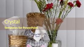  Presentation with sneezing - Beautiful PPT theme featuring sneezing get well bear backdrop and a tawny brown colored foreground