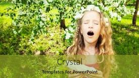  Presentation with sneezing - Slides consisting of sneezing-girl-blowing-trees-child background and a gold colored foreground