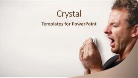  Presentation with sneezing - Presentation theme consisting of sneezing man with cold background and a sky blue colored foreground