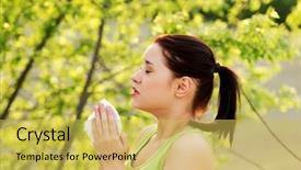  Presentation with sneezing - Audience pleasing presentation theme consisting of sneezing with tissue outside pollen backdrop and a yellow colored foreground