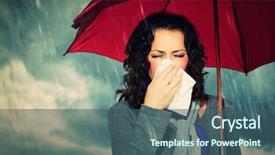  Presentation with sneezing - Audience pleasing slide set consisting of concept inscription on a yellow backdrop and a light gray colored foreground