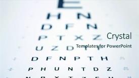  Presentation with eye - Slide deck having snellen eye chart with shallow background and a sky blue colored foreground