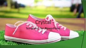  Presentation with beautiful green - PPT layouts having snickers - beautiful gumshoes on green grass background and a coral colored foreground