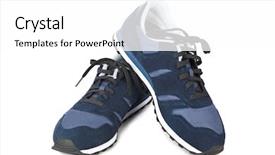  Presentation with sneakers - Colorful slide deck enhanced with snickers - blue sneakers isolated on white backdrop and a  colored foreground