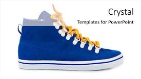  Presentation with sneakers - Audience pleasing presentation theme consisting of snickers - blue sneakers isolated on white backdrop and a  colored foreground