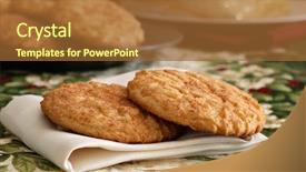  Presentation with elegant table setting - Presentation theme featuring snickers - christmas cookie still life background and a red colored foreground