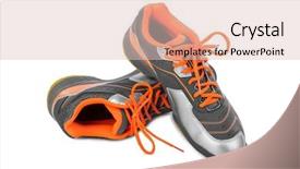  Presentation with sneakers - Cool new presentation theme with snickers - sport sneakers isolated on white backdrop and a lemonade colored foreground