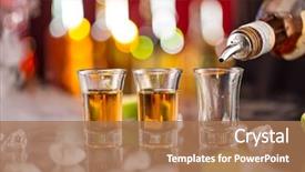  Presentation with bar - Presentation theme featuring snifters on bar desk close background and a coral colored foreground