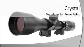  Presentation with sniper - Presentation theme with sniper scope isolated on white background and a white colored foreground